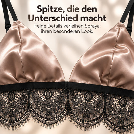 Flesuah Soraya – 2-teiliges Damen Satin-Set mit Spitze