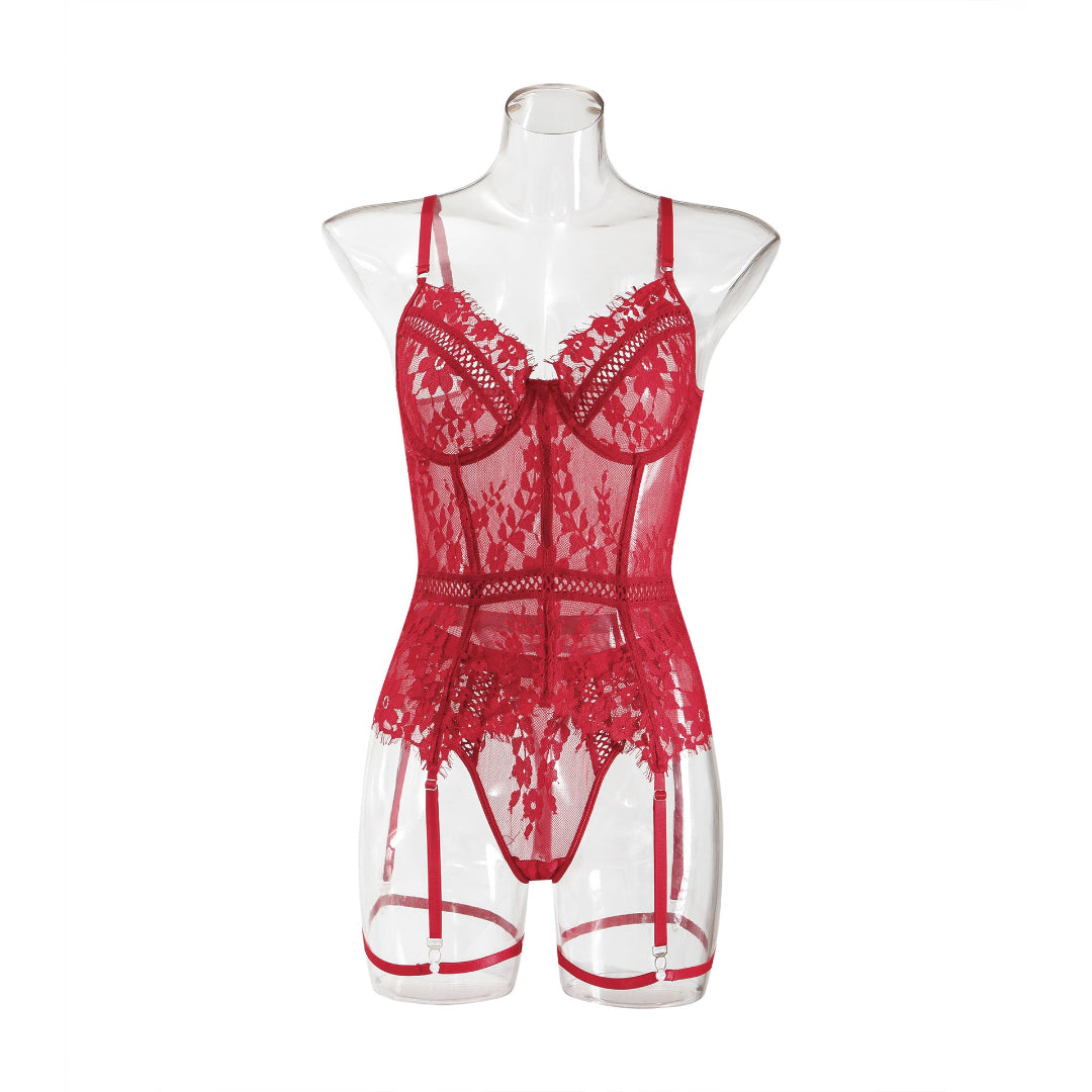 Flesuah Noyle – Verführerischer Spitzen-Body mit Cut-out-Details