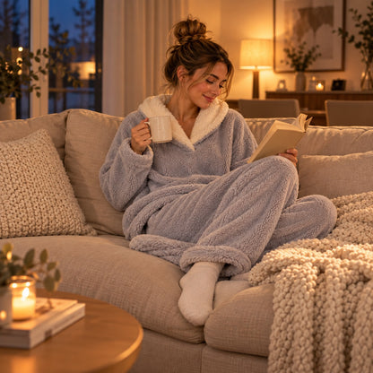 Flesuah Elvina – Kuscheliger Damen-Pyjama aus Coral Fleece