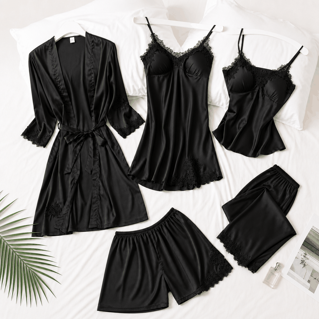 Flesuah Elara – 5-teiliges Satin-Lounge-Set