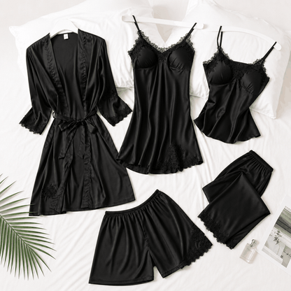 Flesuah Elara – 5-teiliges Satin-Lounge-Set