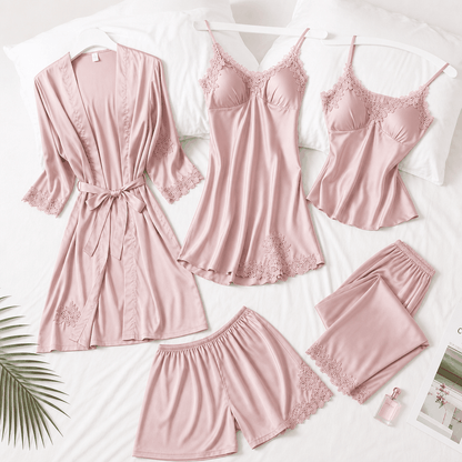Flesuah Elara – 5-teiliges Satin-Lounge-Set