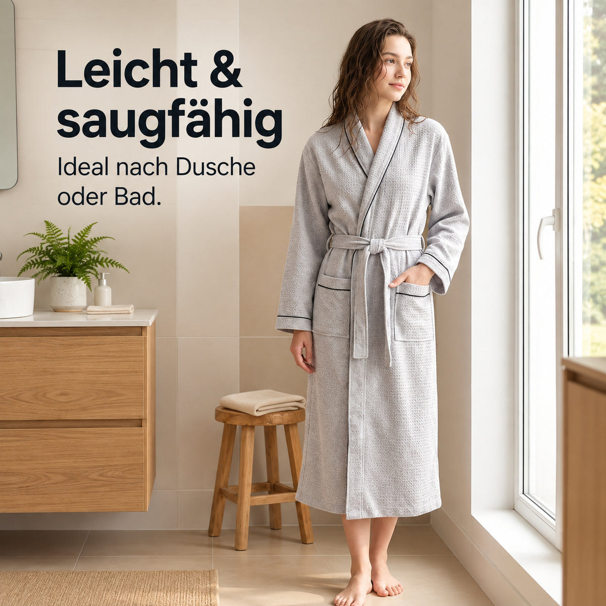 Flesuah Liva - Leichter Baumwoll-Bademantel
