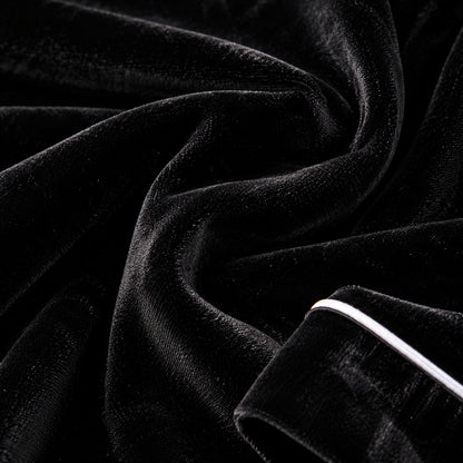 Flesuah Adelie – 2-teiliger Damen-Samtpyjama in Schwarz