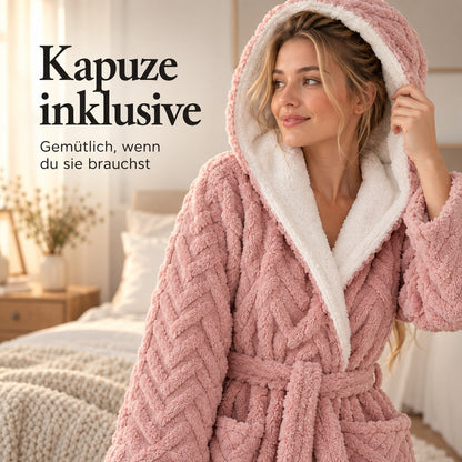Flesuah Meliora – Kuscheliger Damen-Bademantel mit Kapuze