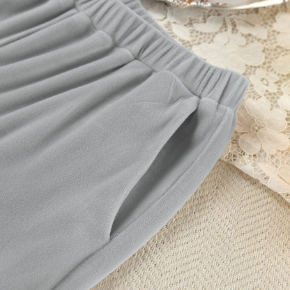 Flesuah Nola – 2-teiliges Damen-Pyjama-Set in Samtoptik