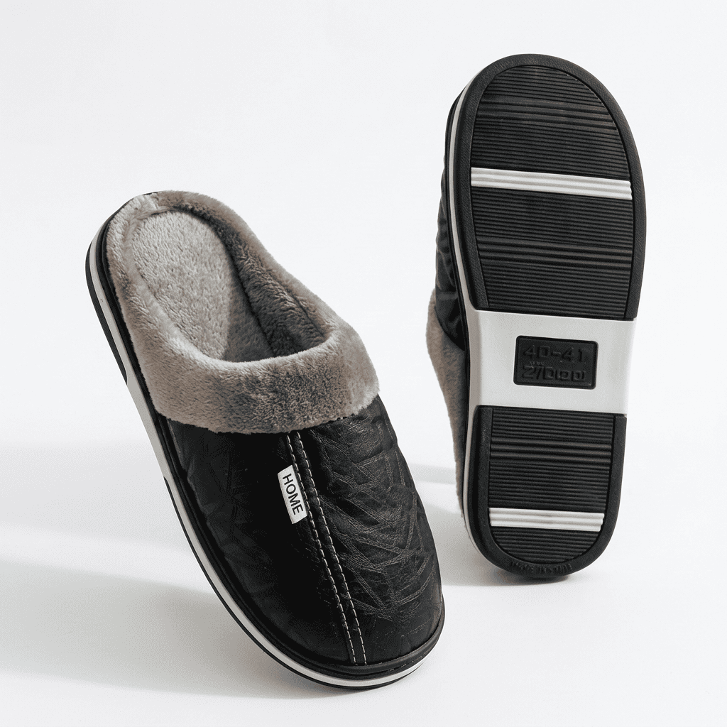 Flesuah Coast Ultra - Gefütterte, warme Lederpantoffel für Herren