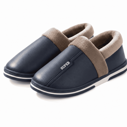 Flesuah Bergen - Wasserdichte Lederslippers mit dämpfender Sohle
