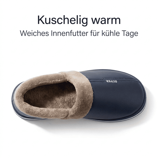 Flesuah Bergen - Wasserdichte Lederslippers mit dämpfender Sohle