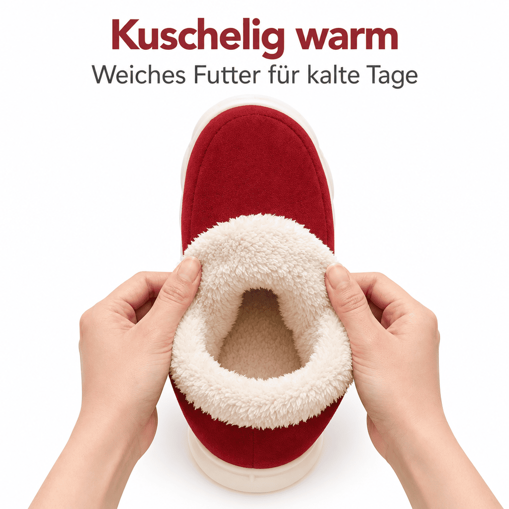 Flesuah Chalet Cluff - Kuschelweiche Hausschuhe mit sicherer Sohle