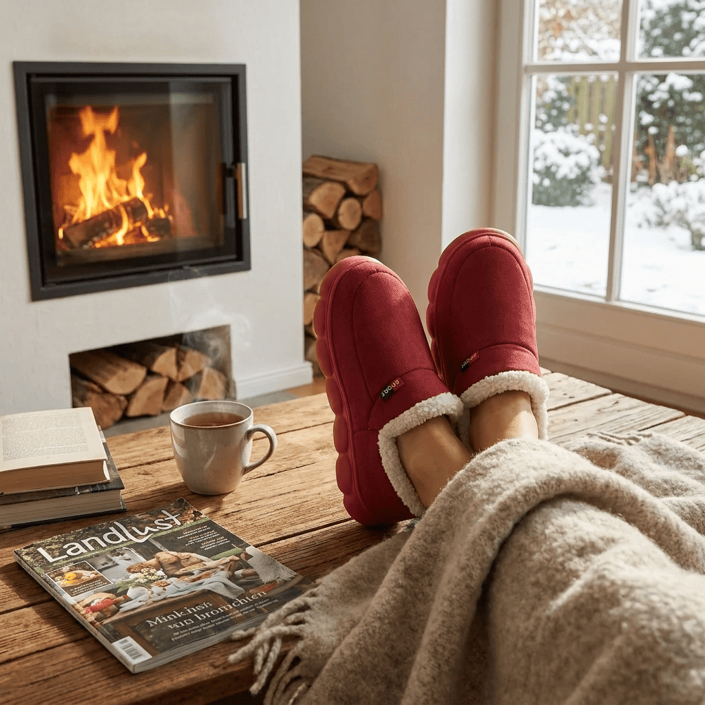 Flesuah Chalet Cluff - Kuschelweiche Hausschuhe mit sicherer Sohle