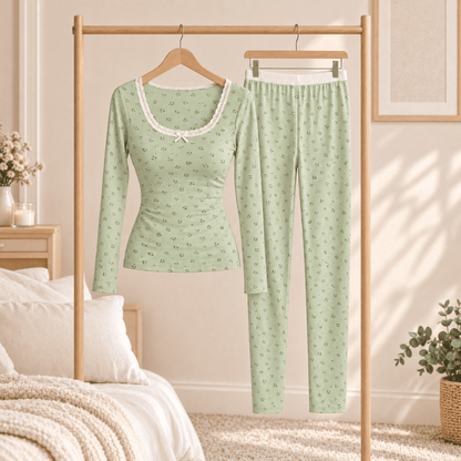 Flesuah Flora – Damen Lounge-Set mit Blumenprint