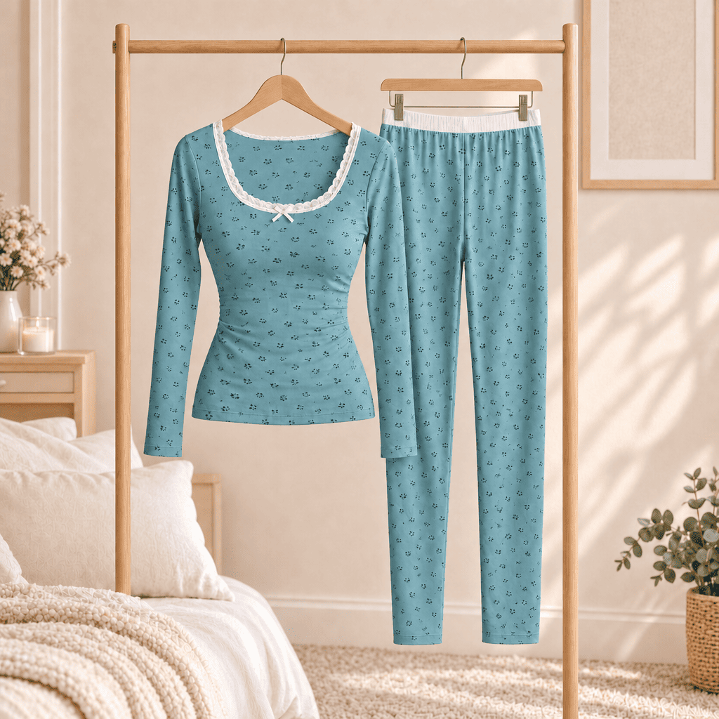 Flesuah Flora – Damen Lounge-Set mit Blumenprint