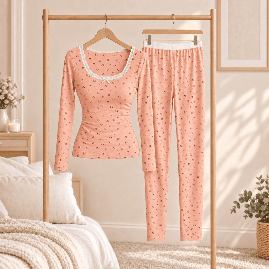 Flesuah Flora – Damen Lounge-Set mit Blumenprint