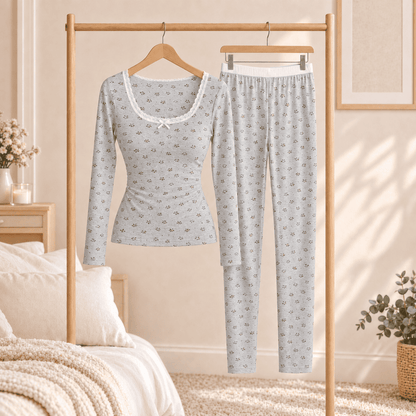 Flesuah Flora – Damen Lounge-Set mit Blumenprint