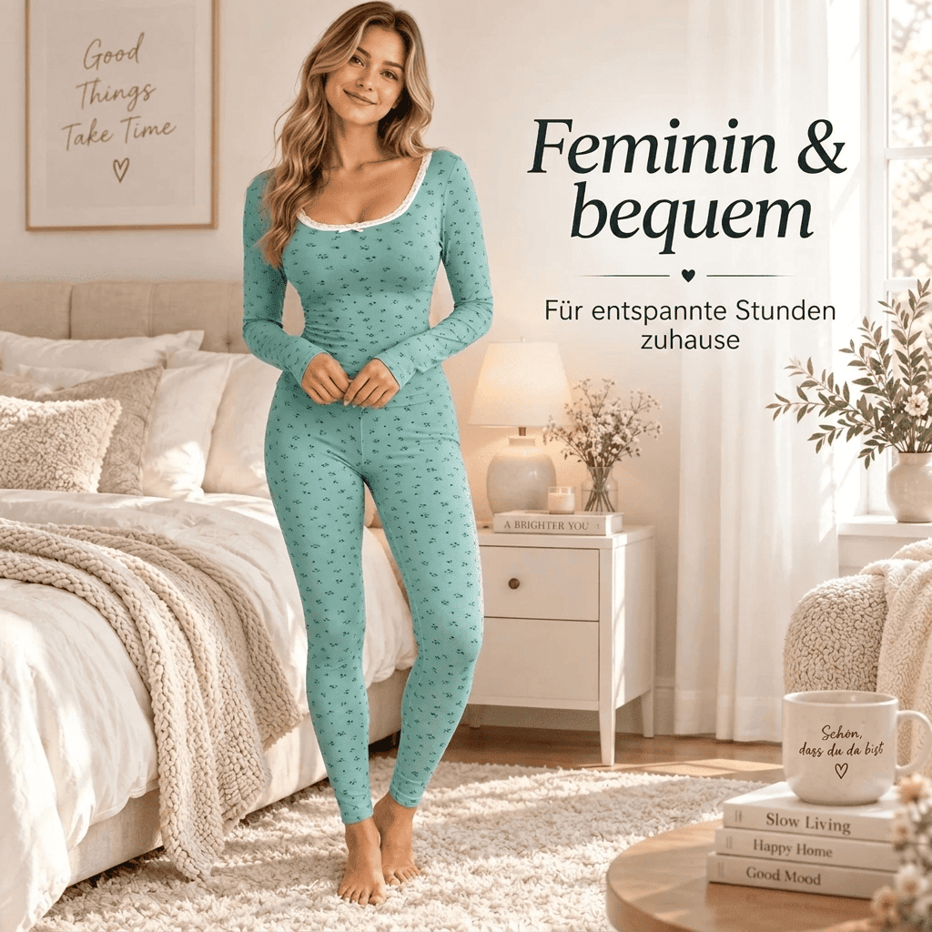 Flesuah Flora – Damen Lounge-Set mit Blumenprint