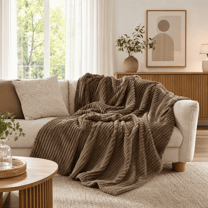 Flesuah Nuvia – Kuschelige Wohndecke mit Rippstruktur