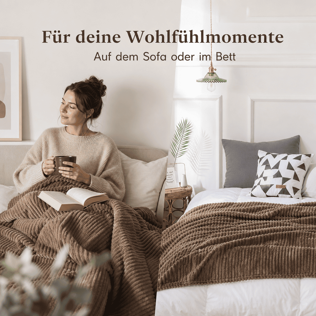 Flesuah Nuvia – Kuschelige Wohndecke mit Rippstruktur