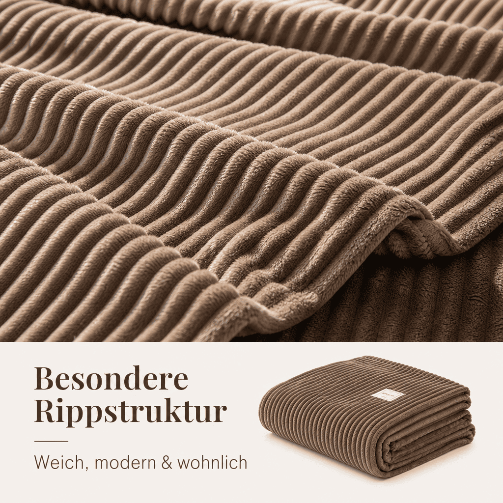 Flesuah Nuvia – Kuschelige Wohndecke mit Rippstruktur