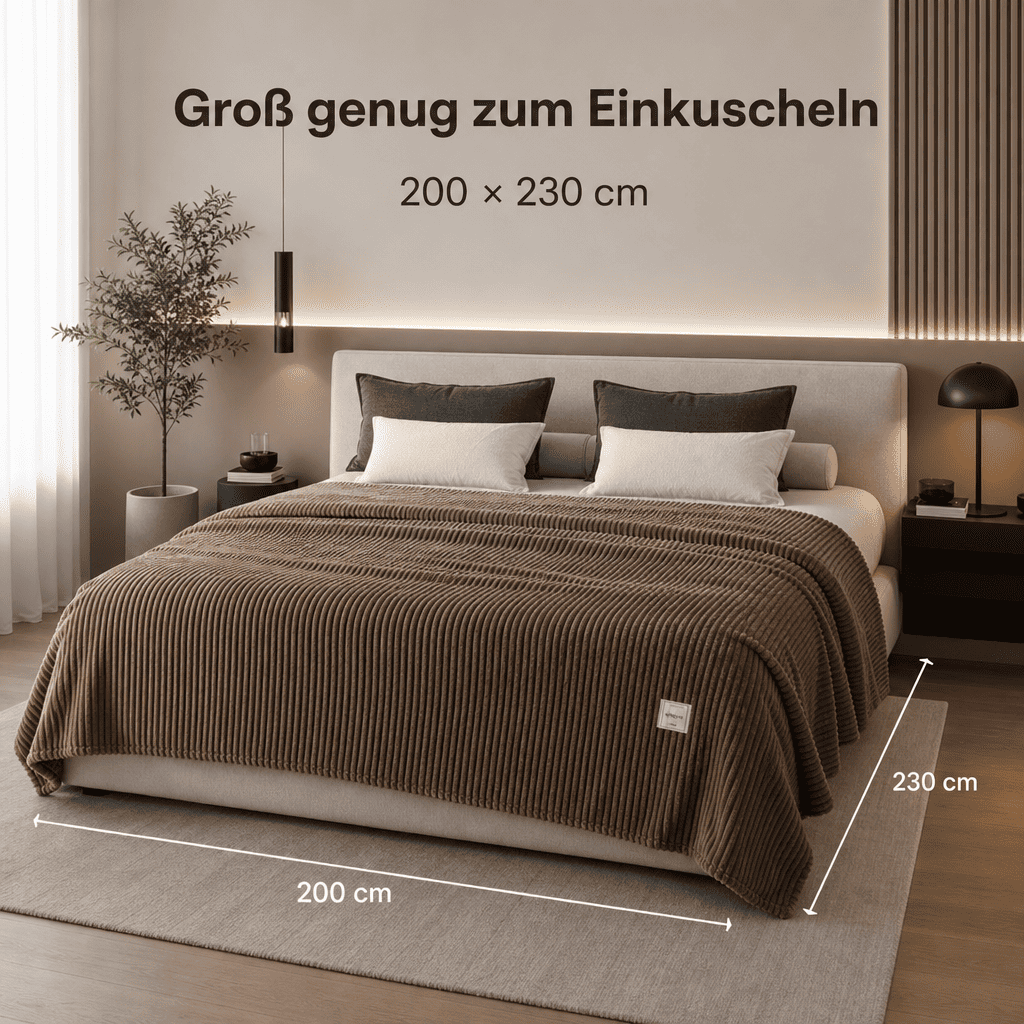 Flesuah Nuvia – Kuschelige Wohndecke mit Rippstruktur
