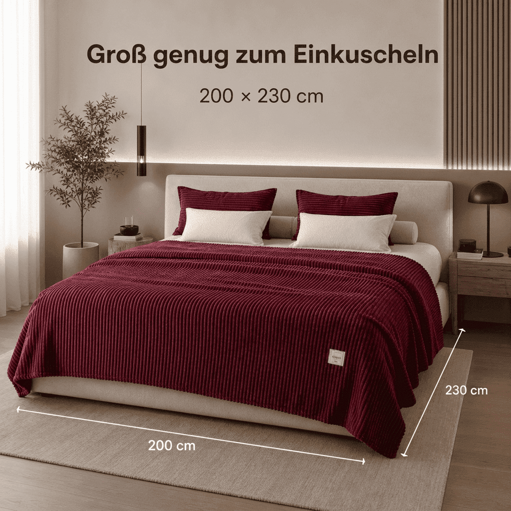Flesuah Nuvia – Kuschelige Wohndecke mit Rippstruktur