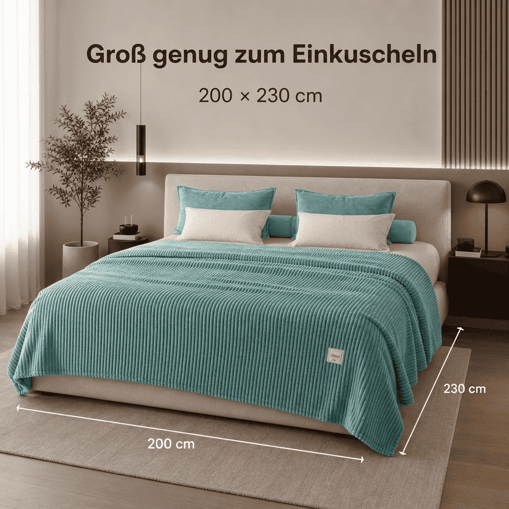 Flesuah Nuvia – Kuschelige Wohndecke mit Rippstruktur