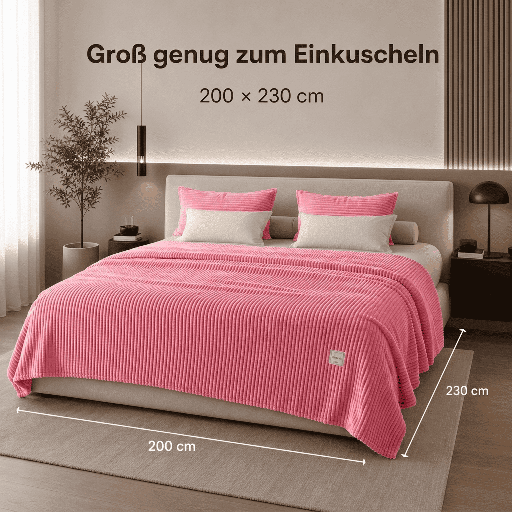 Flesuah Nuvia – Kuschelige Wohndecke mit Rippstruktur