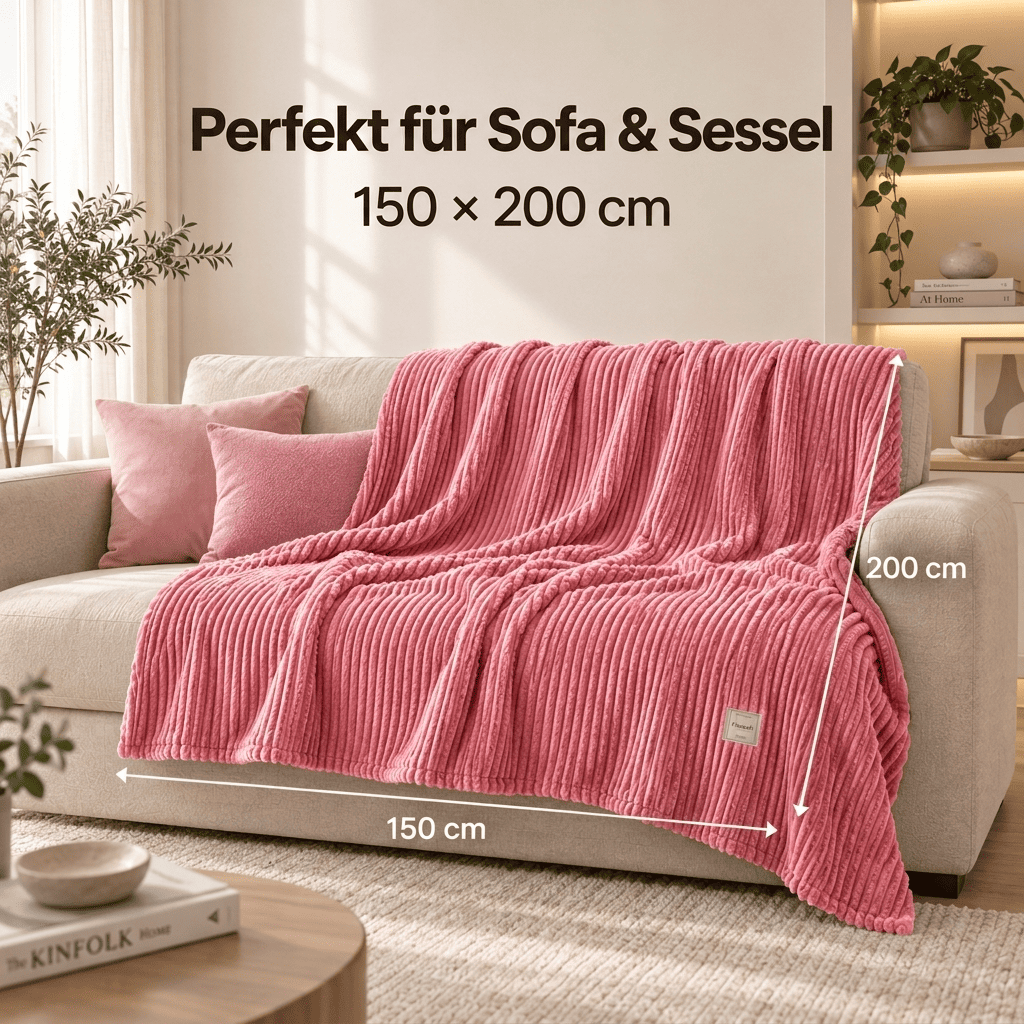 Flesuah Nuvia – Kuschelige Wohndecke mit Rippstruktur