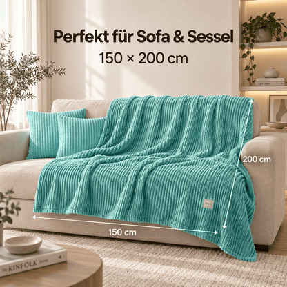 Flesuah Nuvia – Kuschelige Wohndecke mit Rippstruktur