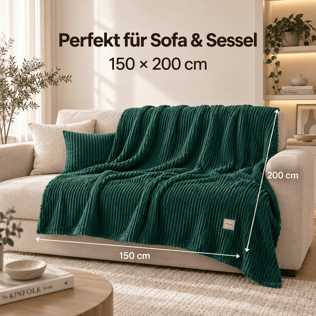 Flesuah Nuvia – Kuschelige Wohndecke mit Rippstruktur