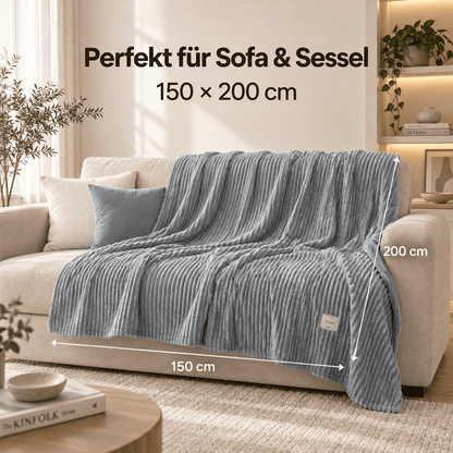 Flesuah Nuvia – Kuschelige Wohndecke mit Rippstruktur