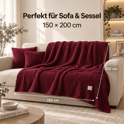 Flesuah Nuvia – Kuschelige Wohndecke mit Rippstruktur