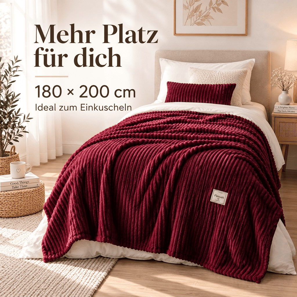 Flesuah Nuvia – Kuschelige Wohndecke mit Rippstruktur