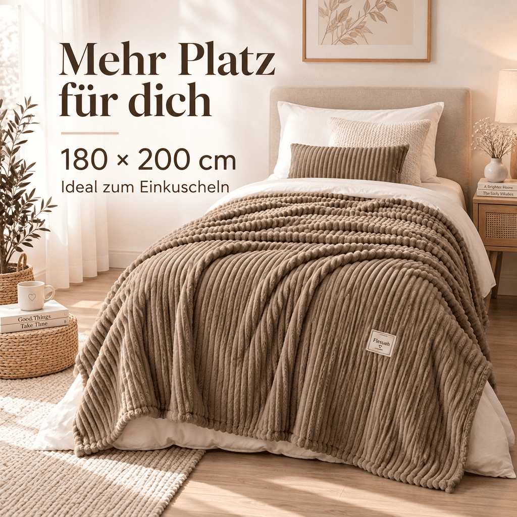 Flesuah Nuvia – Kuschelige Wohndecke mit Rippstruktur
