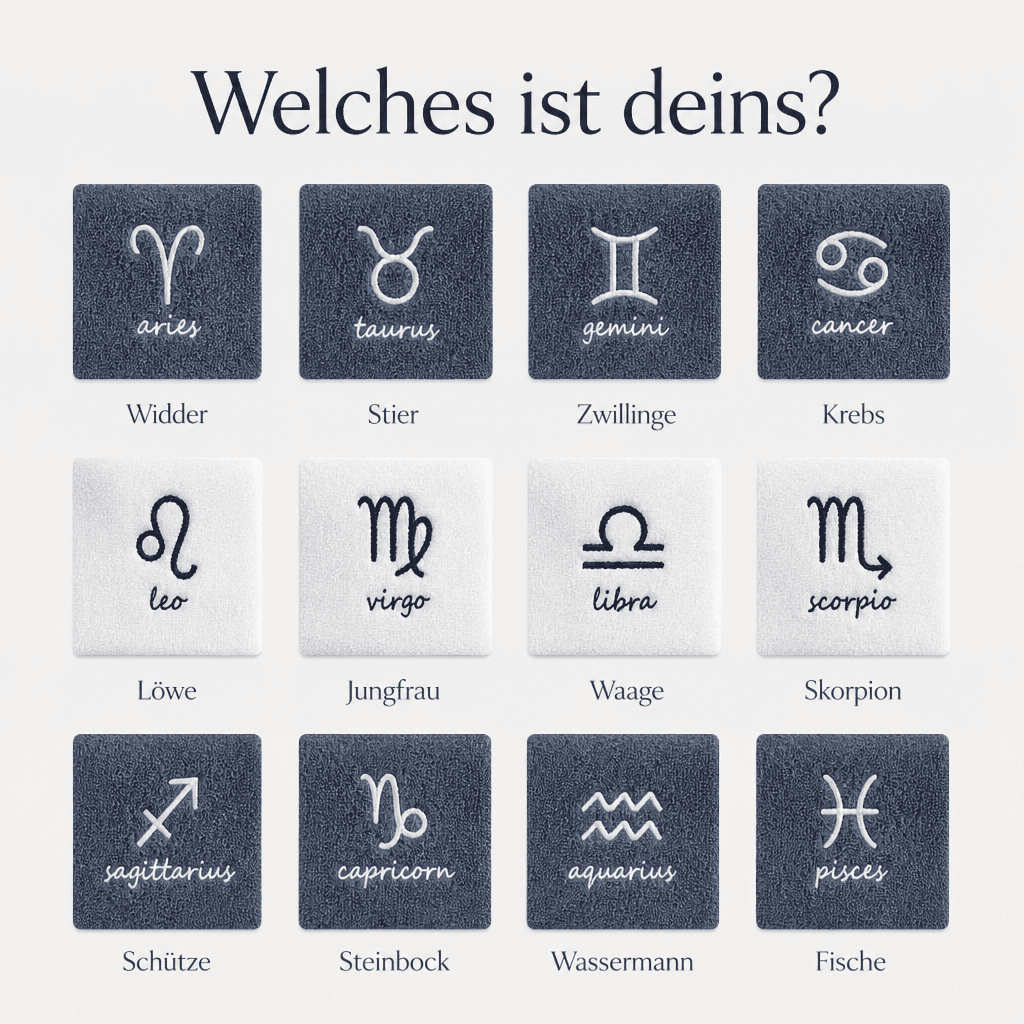 Flesuah Astra – Sternzeichen-Handtuch aus 100 % Baumwolle