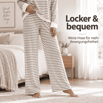 Flesuah Maren – Lockerer Damen-Pyjama mit V-Ausschnitt | S–5XL