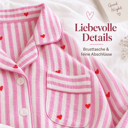 Flesuah Colette – Klassischer Damen-Pyjama mit Herzprint