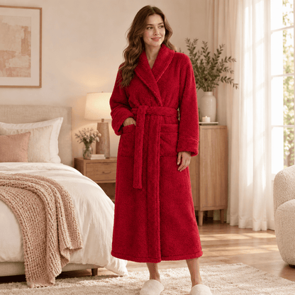 Flesuah Elva – Warmer Damen-Bademantel aus weichem Flanell