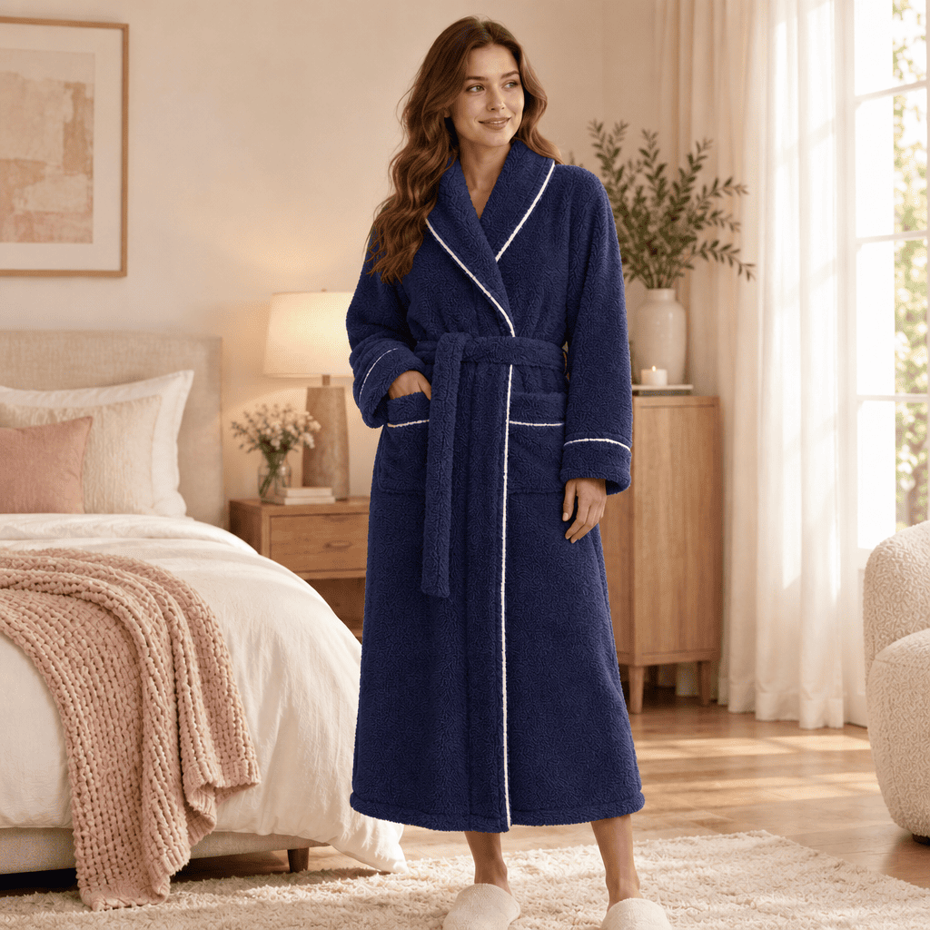Flesuah Elva – Warmer Damen-Bademantel aus weichem Flanell