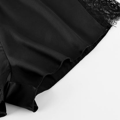 Flesuah Noelia – 2-teiliges Satin-Nachtwäsche-Set mit Spitze
