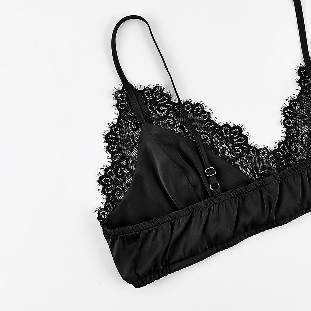 Flesuah Noelia – 2-teiliges Satin-Nachtwäsche-Set mit Spitze