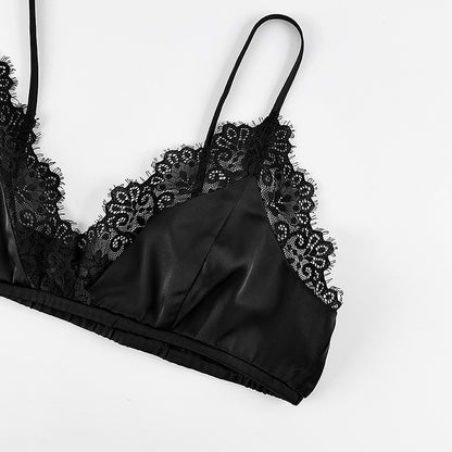 Flesuah Noelia – 2-teiliges Satin-Nachtwäsche-Set mit Spitze