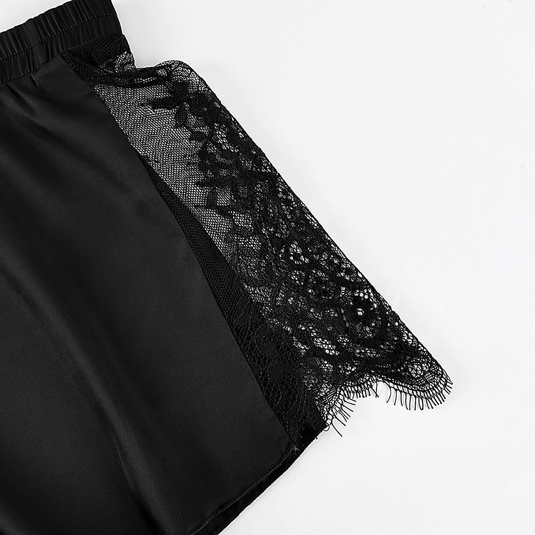 Flesuah Noelia – 2-teiliges Satin-Nachtwäsche-Set mit Spitze