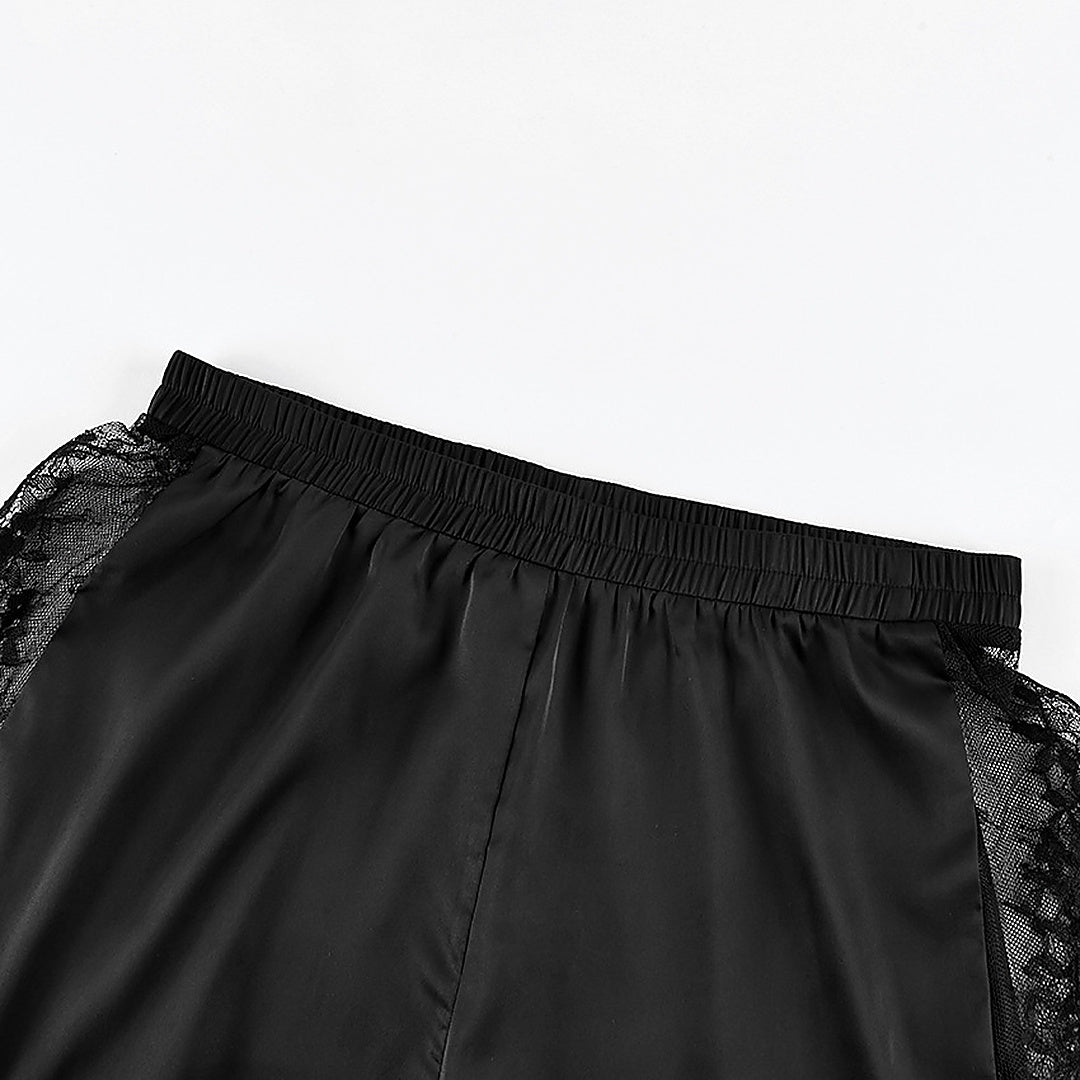 Flesuah Noelia – 2-teiliges Satin-Nachtwäsche-Set mit Spitze